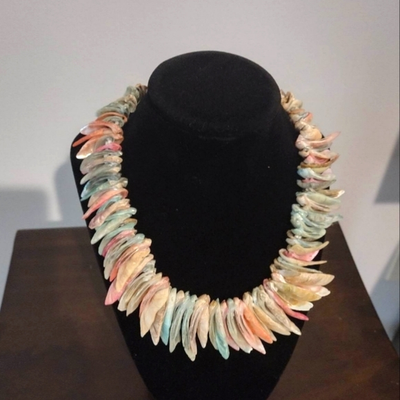Jewelry - Vintage and colorful sea shell necklace with screw closure